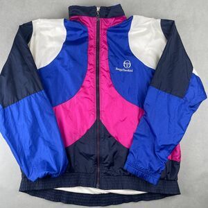 Vintage Sergio Tacchini Jacket Mens M‎ 40 Pink Colorblock Windbreaker 90s Retro